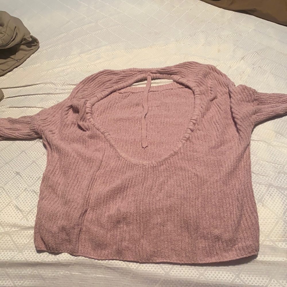 Express S cut out back sweater